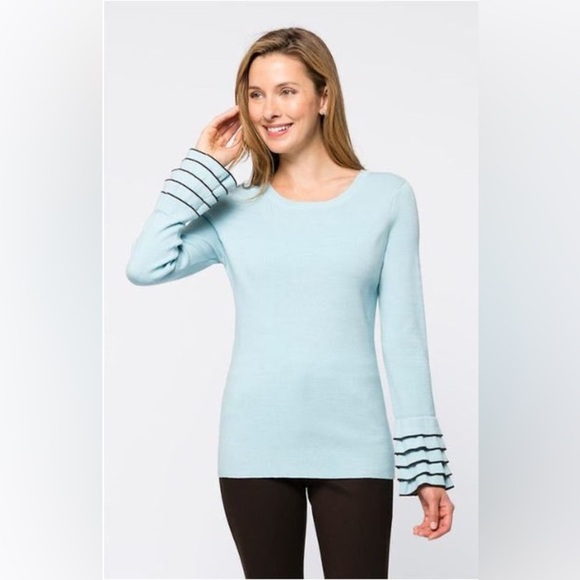 TYLER BOE RUFFLE SLEEVE TOP. Tiffany blue. Size M. NWOT. - Picture 1 of 5